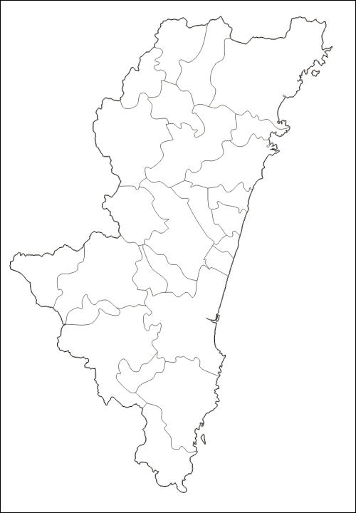 宮崎県 市町村地図 旅行のとも Zentech