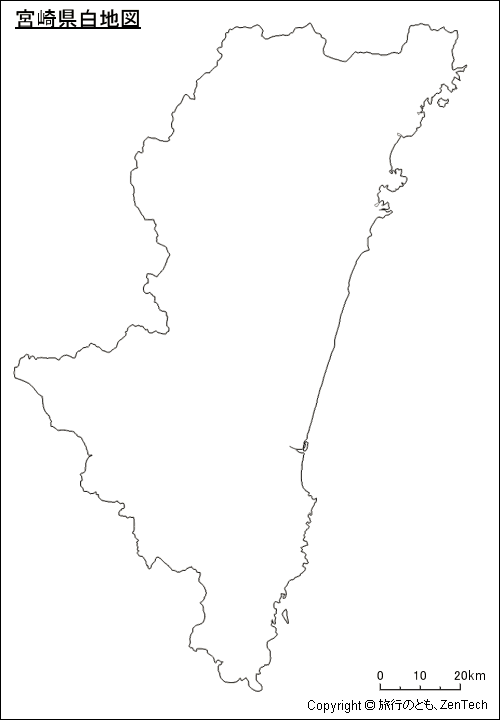 宮崎県白地図