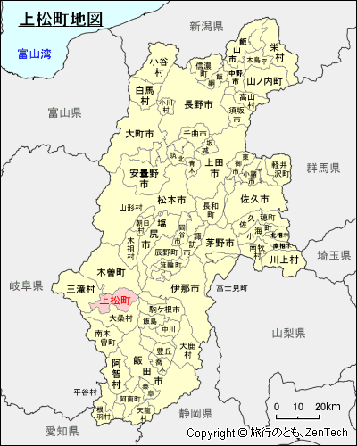 長野県上松町地図