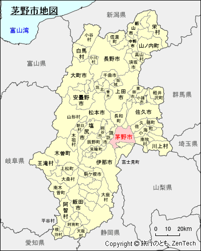 長野県茅野市地図