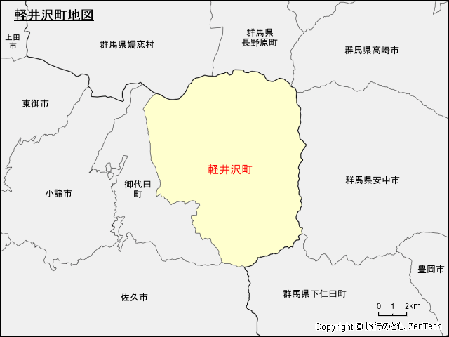 軽井沢町地図