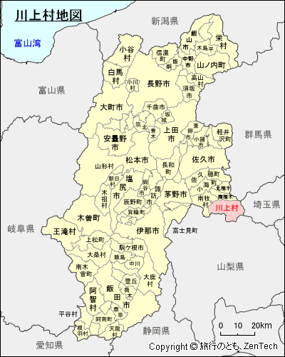 長野県川上村地図