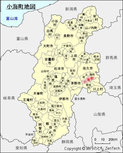 長野県小海町地図
