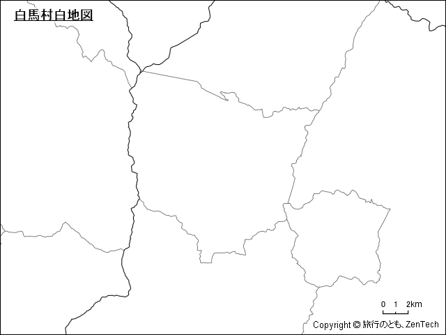 白馬村白地図