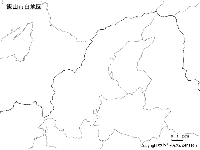 飯山市白地図