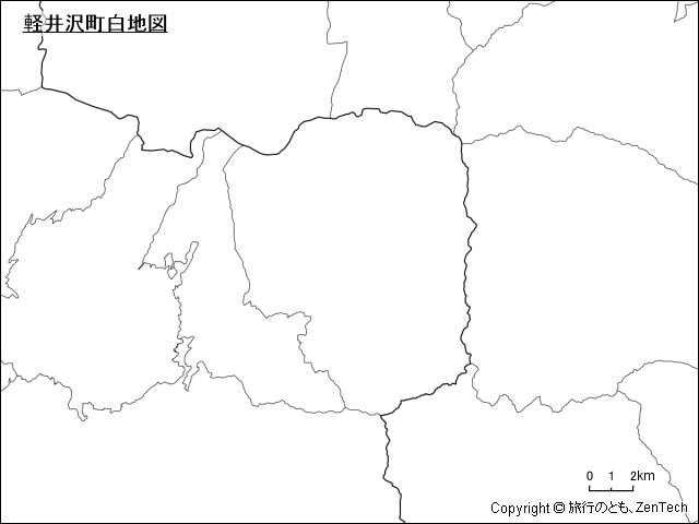 軽井沢町白地図