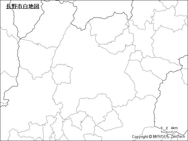 長野市白地図