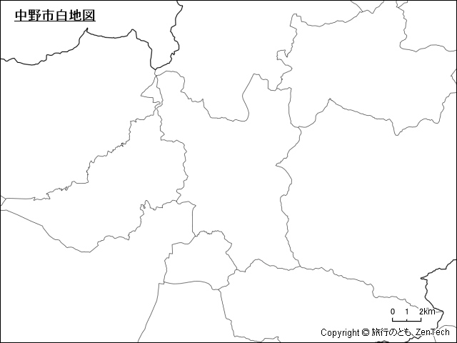 中野市白地図