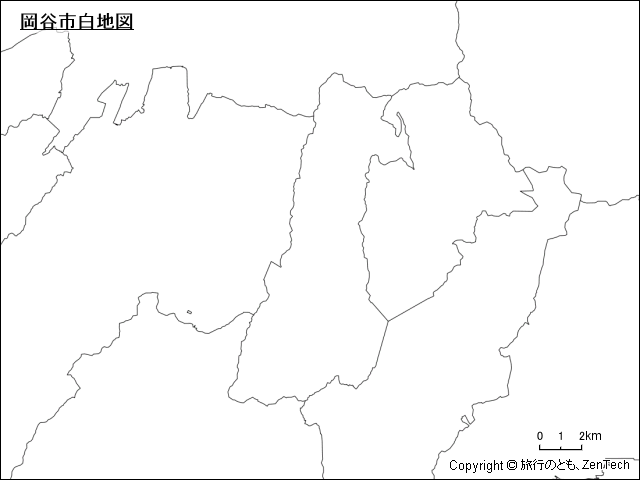 岡谷市白地図