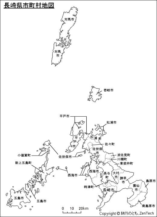 長崎県市町村地図
