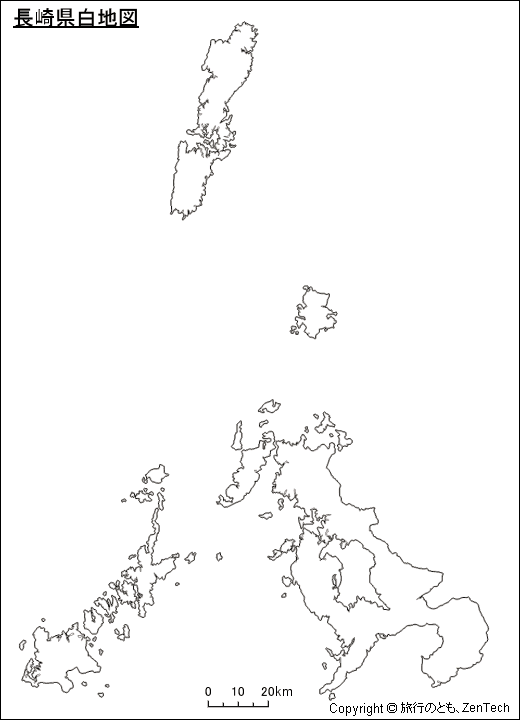 長崎県白地図（標準サイズ）