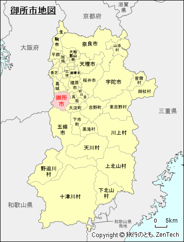 奈良県御所市地図