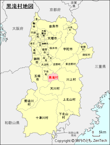 奈良県黒滝村地図