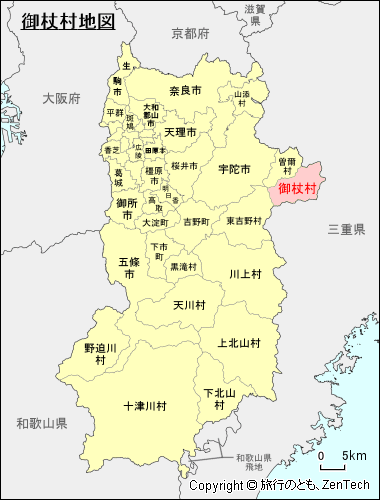 奈良県御杖村地図