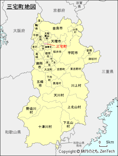 奈良県三宅町地図