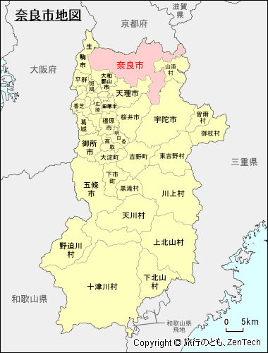 奈良県奈良市地図