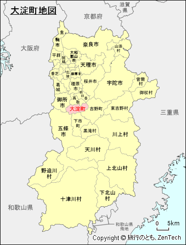 奈良県大淀町地図