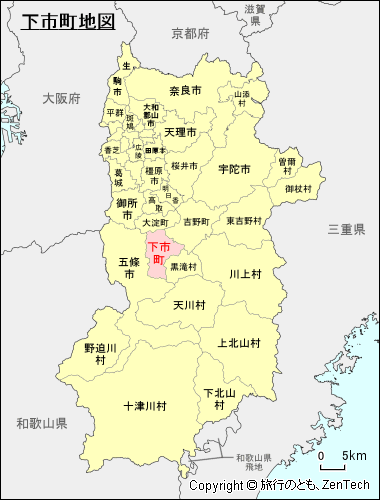 奈良県下市町地図