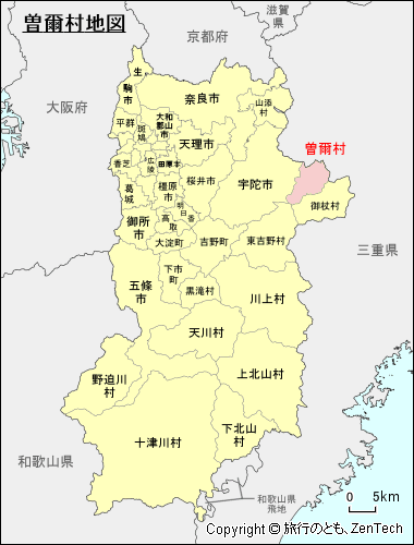 奈良県曽爾村地図