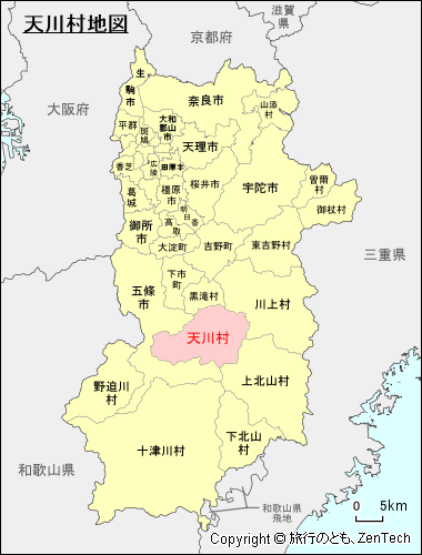 奈良県天川村地図