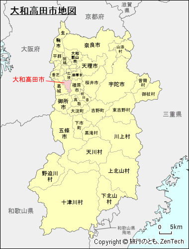 奈良県大和高田市地図