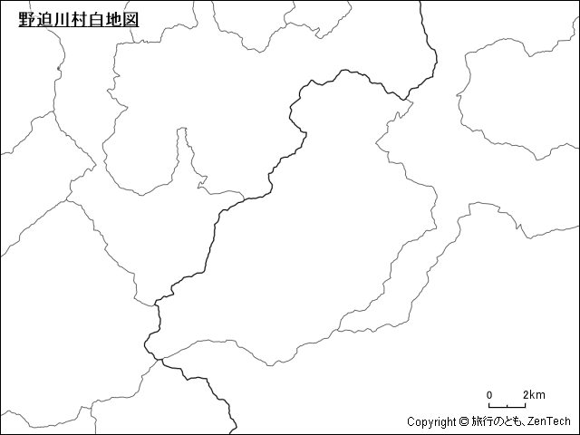 野迫川村白地図