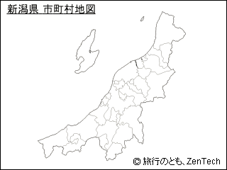 新潟県 市町村地図（小サイズ）