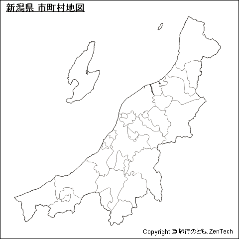 新潟県 市町村地図（中サイズ）