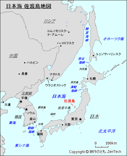 日本海 佐渡島地図