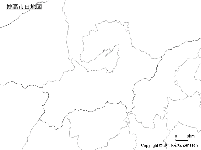 妙高市白地図
