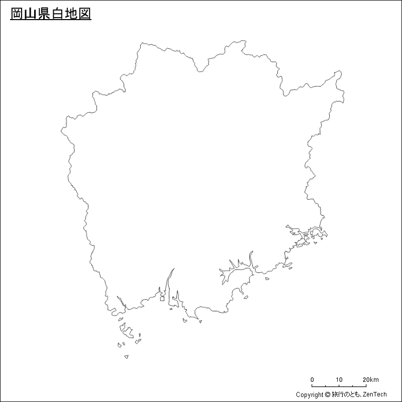 岡山県白地図
