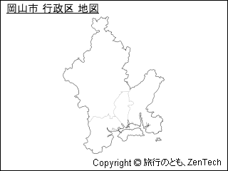 岡山市 行政区 地図（小サイズ）