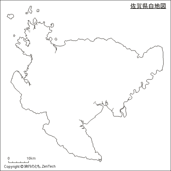 佐賀県白地図