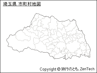 埼玉県 市町村地図（小サイズ）
