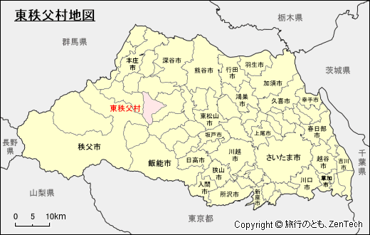 埼玉県東秩父村地図