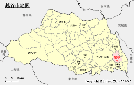 埼玉県越谷市地図