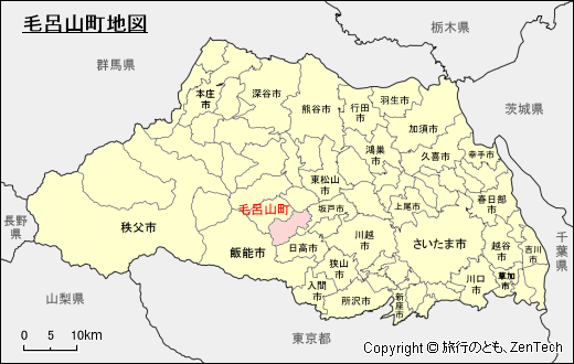 埼玉県毛呂山町地図