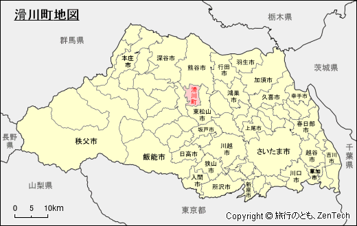 埼玉県滑川町地図