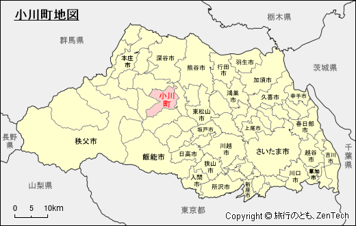 埼玉県小川町地図