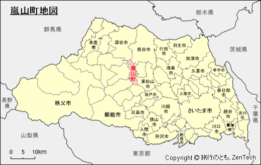 埼玉県嵐山町地図
