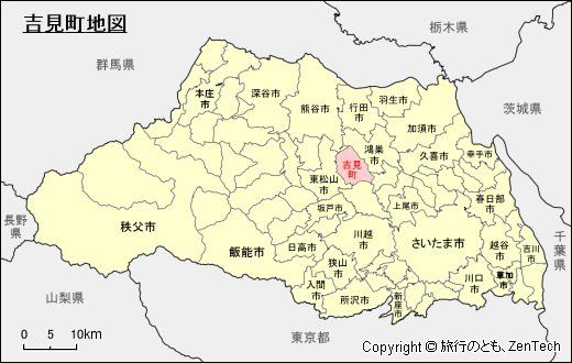 埼玉県吉見町地図