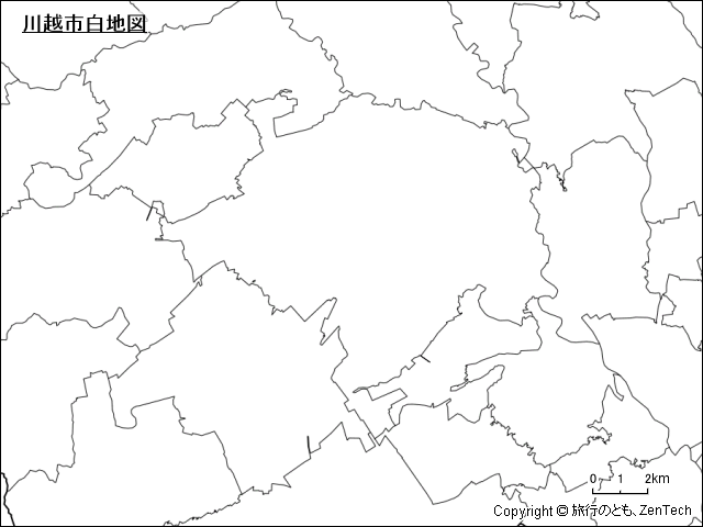 川越市白地図
