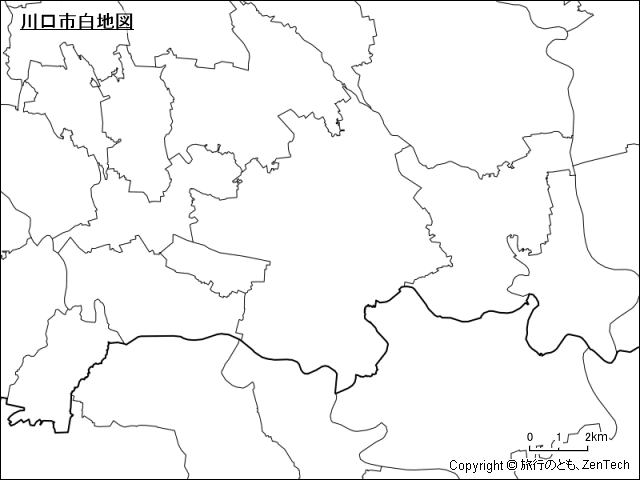 川口市白地図