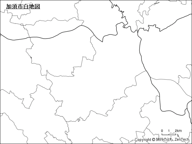 加須市白地図