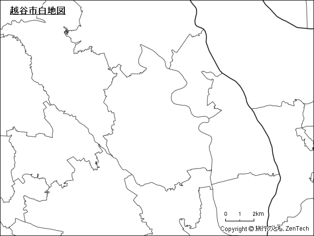 越谷市白地図