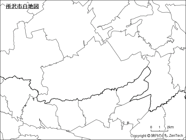 所沢市白地図