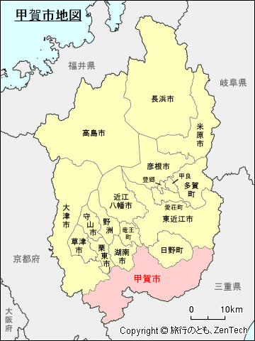滋賀県甲賀市地図
