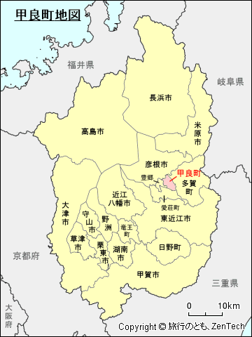 滋賀県甲良町地図