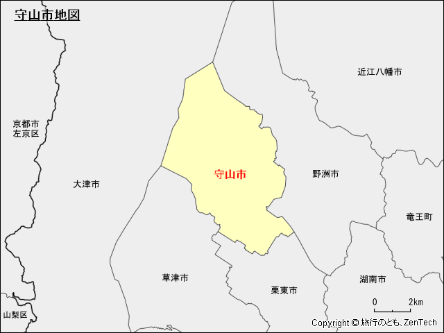 滋賀県 守山市地図 旅行のとも Zentech