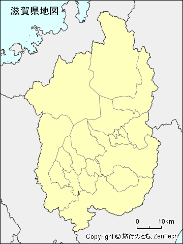 市町村境界線入り滋賀県地図